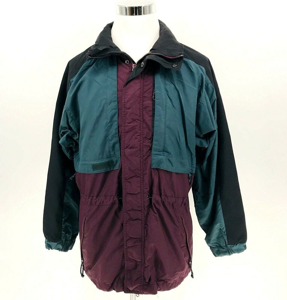 Vtg 90s Columbia Mens Wasatch Coat Color Block
